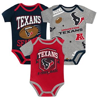 Newborn Outerstuff Houston Texans First Round Pick Three-Piece Creeper Set