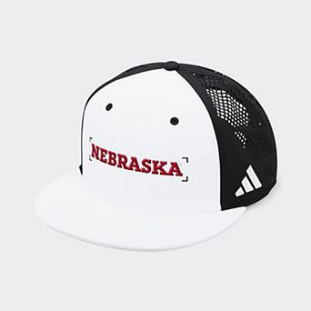 Unisex adidas White/Black Nebraska Huskers 2026 Sideline Perforated Snapback Hat