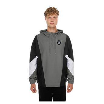 Men's New Era Charcoal Las Vegas Raiders Quarter-Zip Windbreaker Jacket