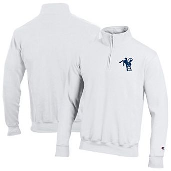 Men's Champion White Indianapolis Colts Powerblend Quarter-Zip Pullover