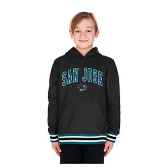 Youth New Era Black San Jose Sharks Knit Trim Pullover Hoodie