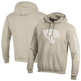 Men's Champion Oatmeal Jacksonville Jaguars Powerblend Hoodie