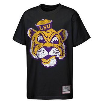 Youth Mitchell & Ness Black LSU Tigers Big Face Mascot T-Shirt