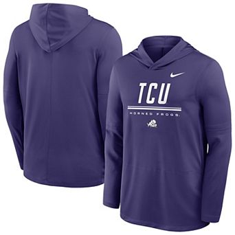 Men's Nike Purple TCU Horned Frogs 2026 Sideline Dri-FIT Lightweight Hooded Top