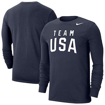 Men's Nike Navy Team USA Dri-FIT Long Sleeve T-Shirt