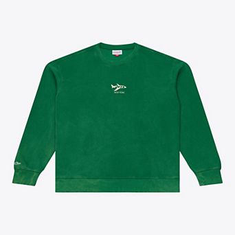 Men's Mitchell & Ness Green New York Jets Micro Logo Fleece Sweatshirt