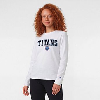 Women's Champion White Tennessee Titans Core Logo Long Sleeve T-Shirt