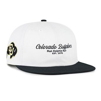 Men's '47 White/Black Colorado Buffaloes Script Stack Relaxed Captain Snapback Hat