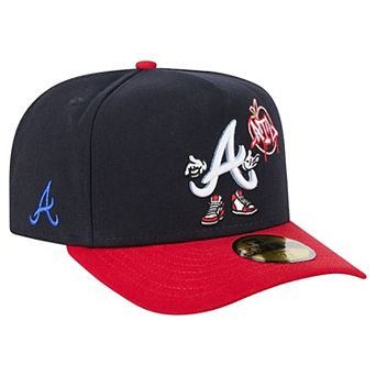 Men's New Era Navy/Red Atlanta Braves Cartoon A-Frame 59FIFTY Fitted Hat