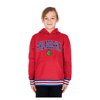 Youth New Era Red Philadelphia Phillies Knit Trim Pullover Hoodie