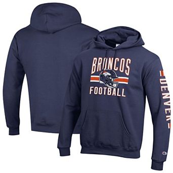 Men's Champion Navy Denver Broncos Powerblend Hoodie