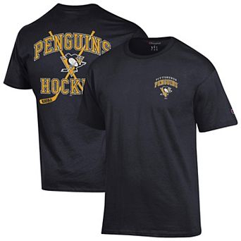 Men's Champion Black Pittsburgh Penguins Stick With It Jersey T-Shirt