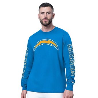 Men's Starter Powder Blue Los Angeles Chargers Clutch Hit II Long-Sleeve T-Shirt