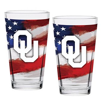 Oklahoma Sooners Two-Pack 16oz. Americana Pint Glass Set