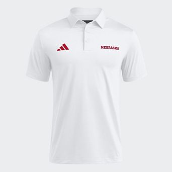 Men's adidas White Nebraska Huskers Ultimate 365 Solid Polo