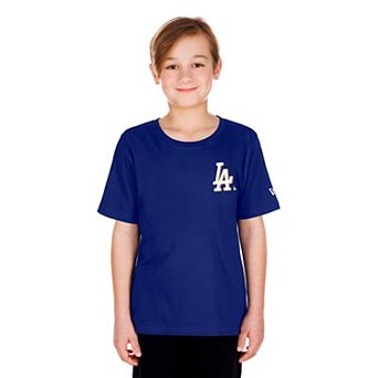 Youth New Era Royal Los Angeles Dodgers Cartoon Logo T-Shirt