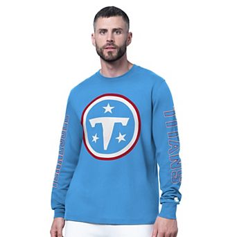 Men's Starter Light Blue Tennessee Titans Clutch Hit II Long-Sleeve T-Shirt