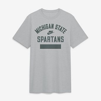 Men's Nike Heather Gray Michigan State Spartans Arch Wordmark Legacy Tri-Blend T-Shirt