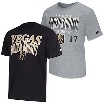 Men's Starter Black/Heather Gray Vegas Golden Knights Two-Pack T-Shirt Set