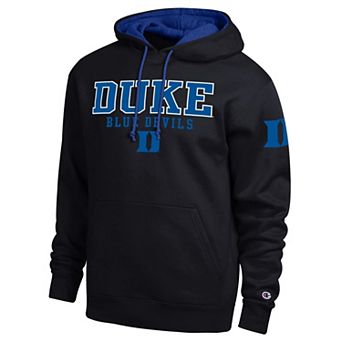 Men's Champion Black Duke Blue Devils Contrast Hoodie