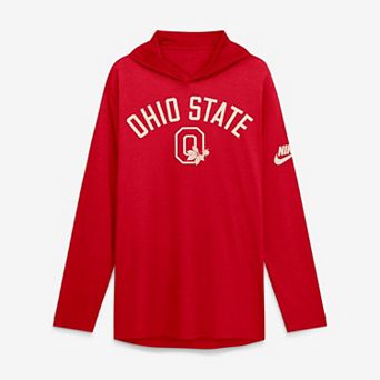 Men's Nike Scarlet Ohio State Buckeyes Legacy Arch Tri-Blend Long Sleeve Hooded T-Shirt