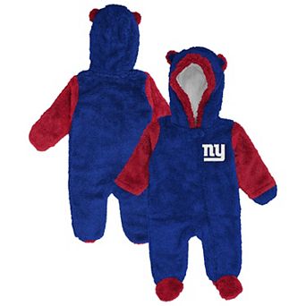 Newborn Outerstuff Royal New York Giants Teddy Fleece Bunting Full-Zip Sleeper