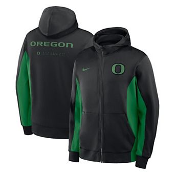 Men's Nike Black/Green Oregon Ducks Courtside Game Dri-FIT Full-Zip Hooded Jacket