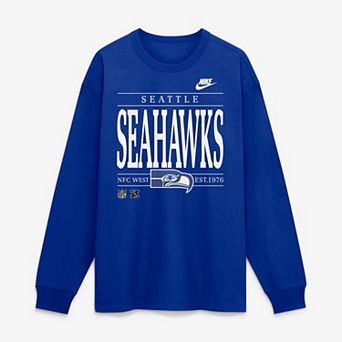 Men's Nike Royal Seattle Seahawks Red Zone Long Sleeve Max90 T-Shirt