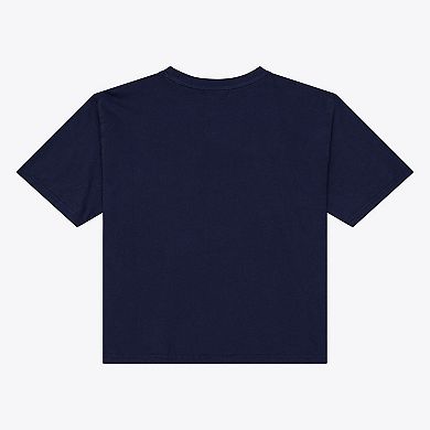 Women's Mitchell & Ness Navy Detroit Tigers Core Essentials Boxy Crop T-Shirt