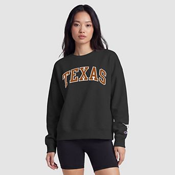 Women's Champion Black/Texas Orange Texas Longhorns Volume Fleece Sweatshirt