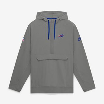 Men's Nike Gray Buffalo Bills Sideline Broken Rules Alternate Anorak Half-Zip Hooded Jacket