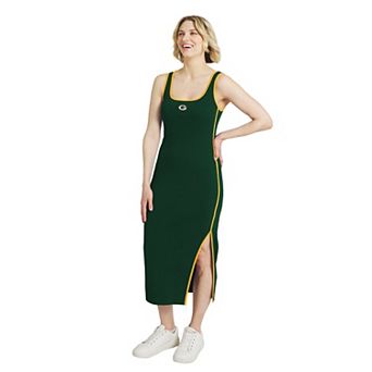 Women's WEAR by Erin Andrews Green Green Bay Packers Ribbed Tank Dress