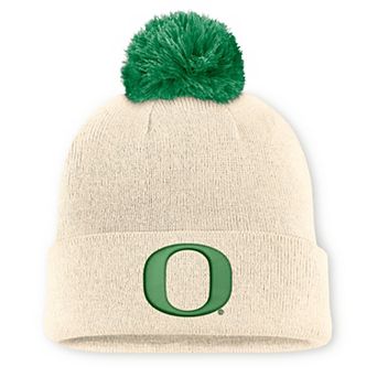 Unisex Nike Natural Oregon Ducks Campus Prep Script Cuffed Knit Hat with Pom