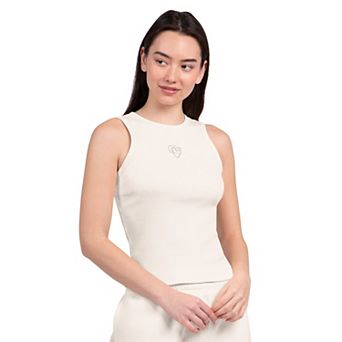 Women's Starter White Los Angeles Rams Athleisure Cropped Tank Top