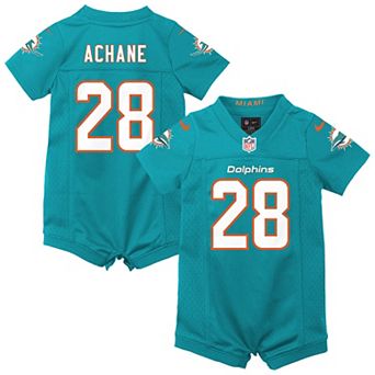 Newborn Nike De’Von Achane Aqua Miami Dolphins Romper Game Jersey