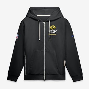Men's Nike Black Los Angeles Rams Sideline Standard Issue Quarterback Scramble Dri-FIT Full-Zip Hoodie