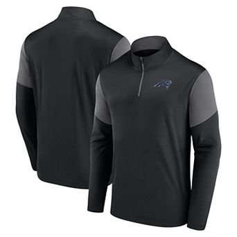 Men's Fanatics Black Carolina Panthers Primary Quarter-Zip Pullover