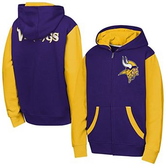 Youth Outerstuff Purple Minnesota Vikings Stadium Colorblock Full-Zip Hoodie