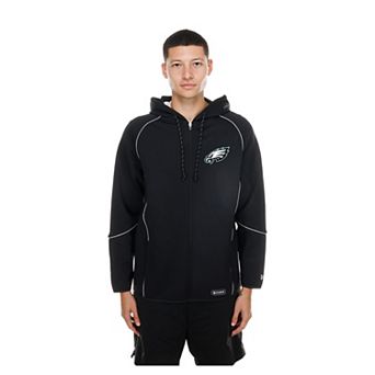 Men's New Era Black Philadelphia Eagles Combine Authentic Raglan Full-Zip Hoodie