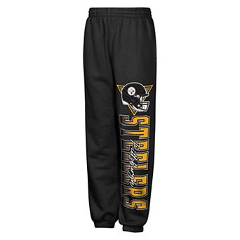 Youth Outerstuff Black Pittsburgh Steelers Run & Gun Sweatpants