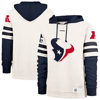 Men's '47 Cream Houston Texans Split Zone Cornerback Duo Lacer Hoodie