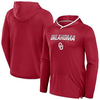 Men's Fanatics Cardinal/White Oklahoma Sooners Transitional Pullover Hooded T-Shirt