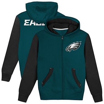 Toddler Outerstuff Midnight Green/Black Philadelphia Eagles Stadium Colorblock Full-Zip Hoodie