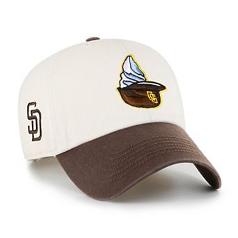 Men's '47 Natural San Diego Padres Single Swirl Ice Cream Helmet 2.0 Clean Up Adjustable Hat