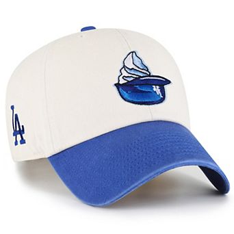 Men's '47 Natural Los Angeles Dodgers Single Swirl Ice Cream Helmet 2.0 Clean Up Adjustable Hat