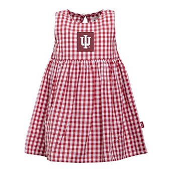 Girls Infant Garb Crimson Indiana Hoosiers Loren Gingham Dress