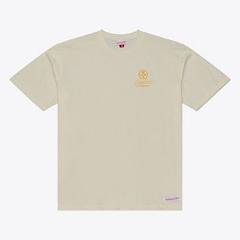 Men's Mitchell & Ness Cream Pittsburgh Steelers Core Essentials Micro Logo T-Shirt
