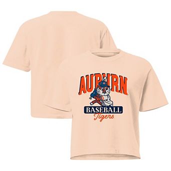 Women's Orange Auburn Tigers Comfort Colors Baseball Mascot Cropped T-Shirt