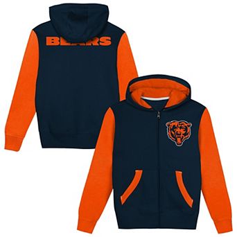 Toddler Outerstuff Navy/Orange Chicago Bears Stadium Colorblock Full-Zip Hoodie