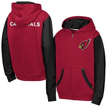 Youth Outerstuff Red Arizona Cardinals Stadium Colorblock Full-Zip Hoodie